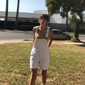 90’s White Calvin Klein overalls